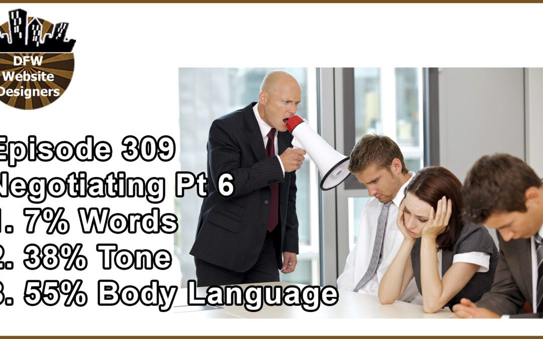 Episode 309 Negotiating Part 6 : 7% Words, 38% Tone, 55% Body Language