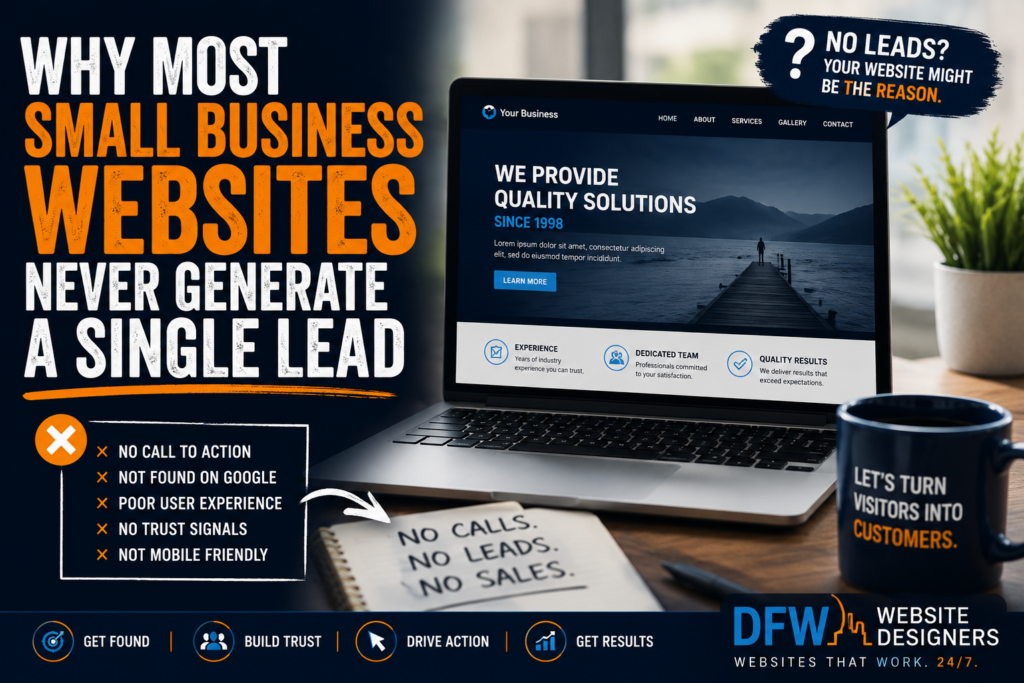Why Most Small Business Websites Never Generate a Single Lead, https://DFWWebsiteDesigners.com