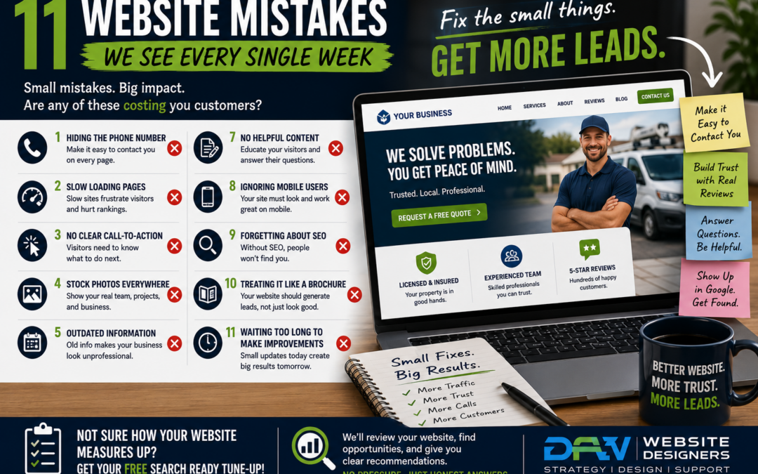11 Website Mistakes We See Every Single Week
