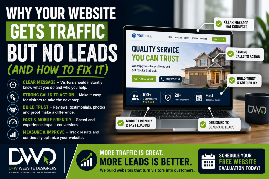 Website Traffic but No Leads https://DFWWebsiteDesigners.com