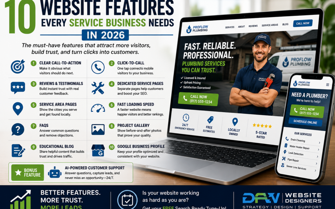 10 Website Features Every Service Business Needs in 2026