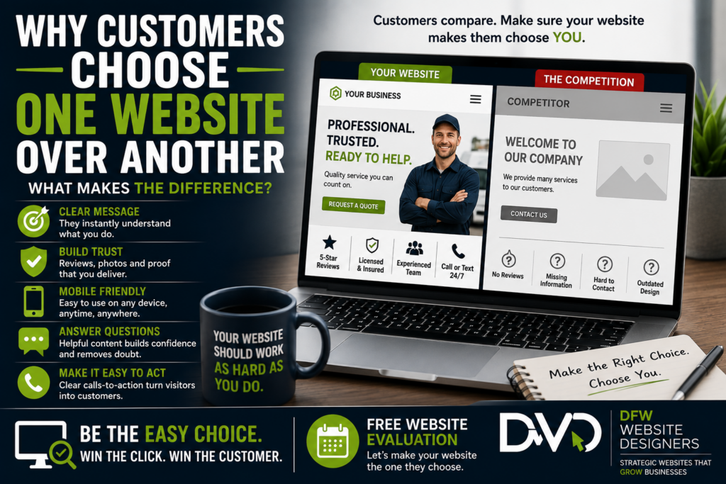 Choosing One Website Over Another https://DFWWebsiteDesigners.com