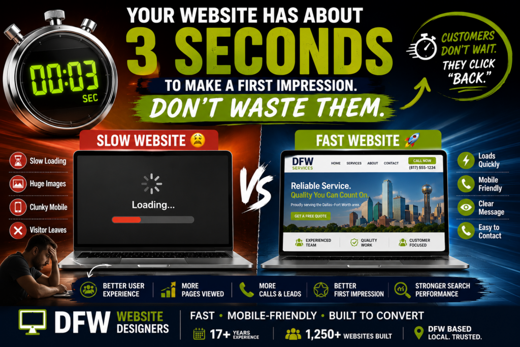 Your Website has 3 Secs to Impress https://DFWWebsiteDesigners.com