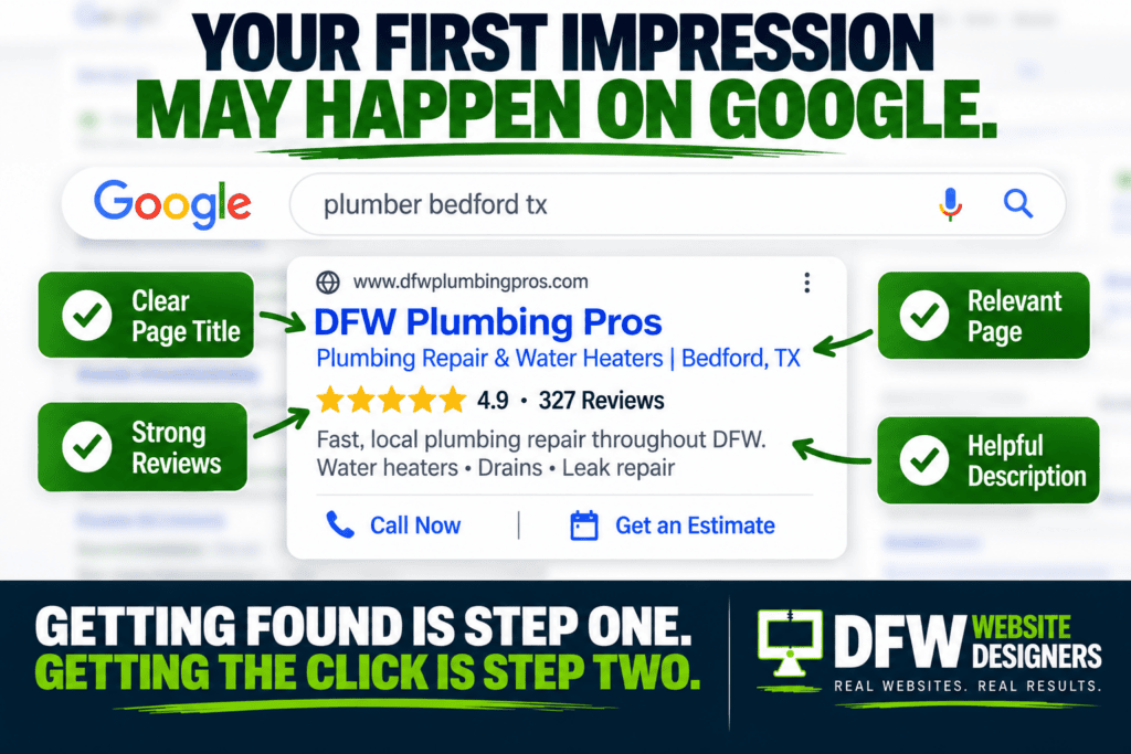 First Impression on Google https://DFWWebsiteDesigners.com