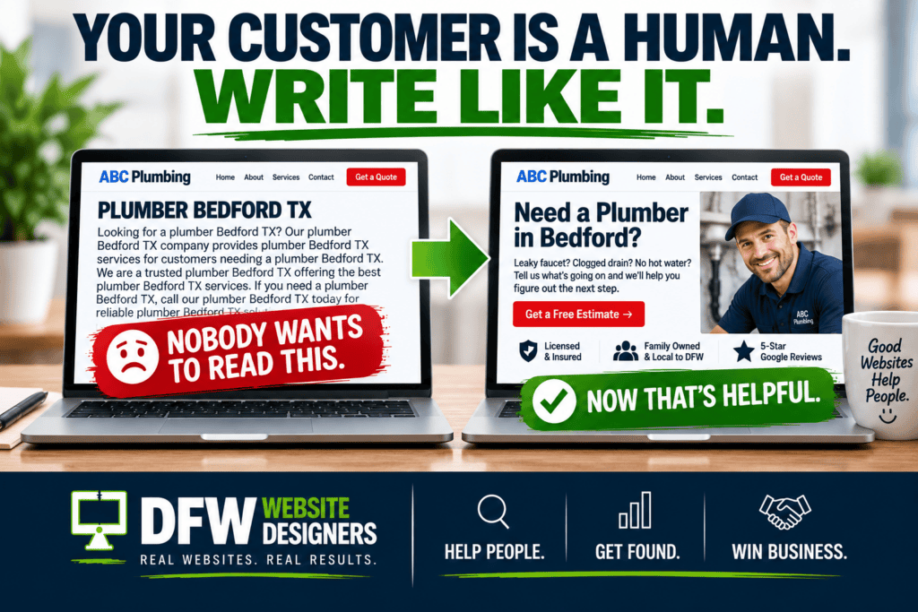 Your Customer is Human, Write Like It https://DFWWebsiteDesigners.com