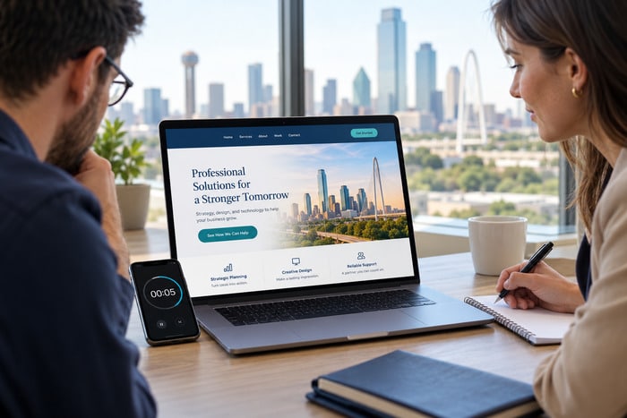 DFW 5 Second Homepage Test https://DFWWebsiteDesigners.com