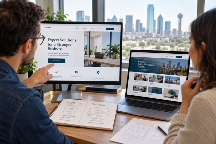 DFW Landing Page vs Full Website https://DFWWebsiteDesigners.com